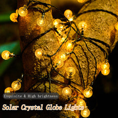 Solar Outdoor Lights Solar Crystal Globe LED String Lights