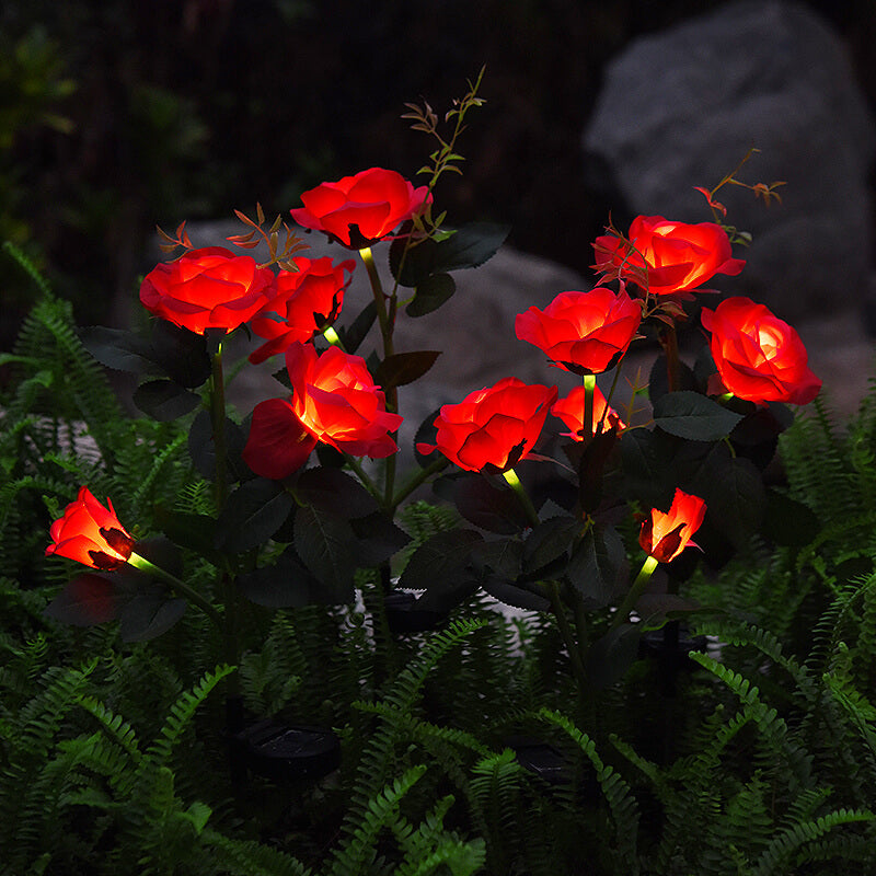 Lorled Top Rated Solar Rose Lights Flower Solar Garden Lights Waterproof Solar Powered Outdoor Decorations